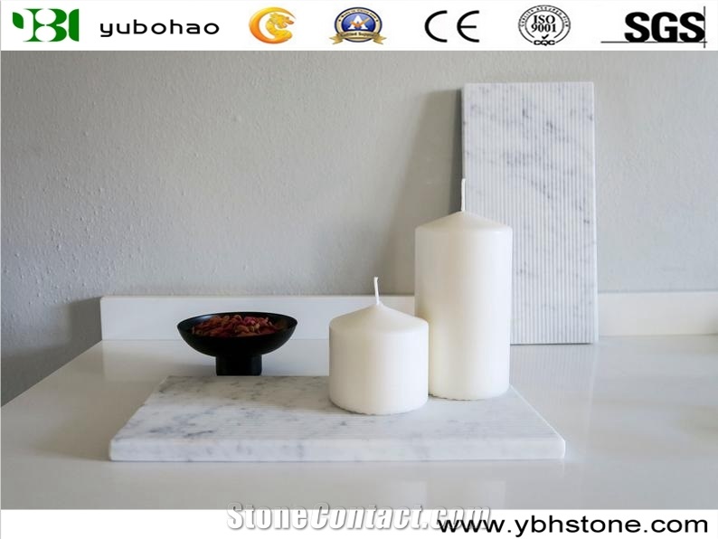 Bianco Carrara White/Groved Surface for Bathroom