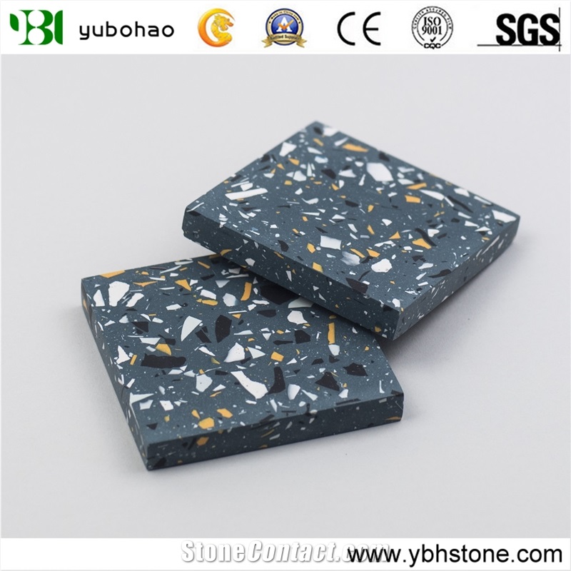 Blue Terrazzo/Square/Rould Dishes for Kitchen Set