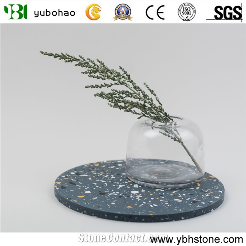 Blue Terrazzo/Square/Rould Dishes for Kitchen Set
