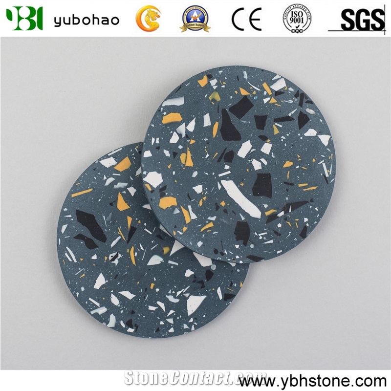 Blue Terrazzo/Square/Rould Dishes for Kitchen Set