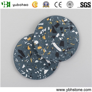Blue Terrazzo/Square/Rould Dishes for Kitchen Set