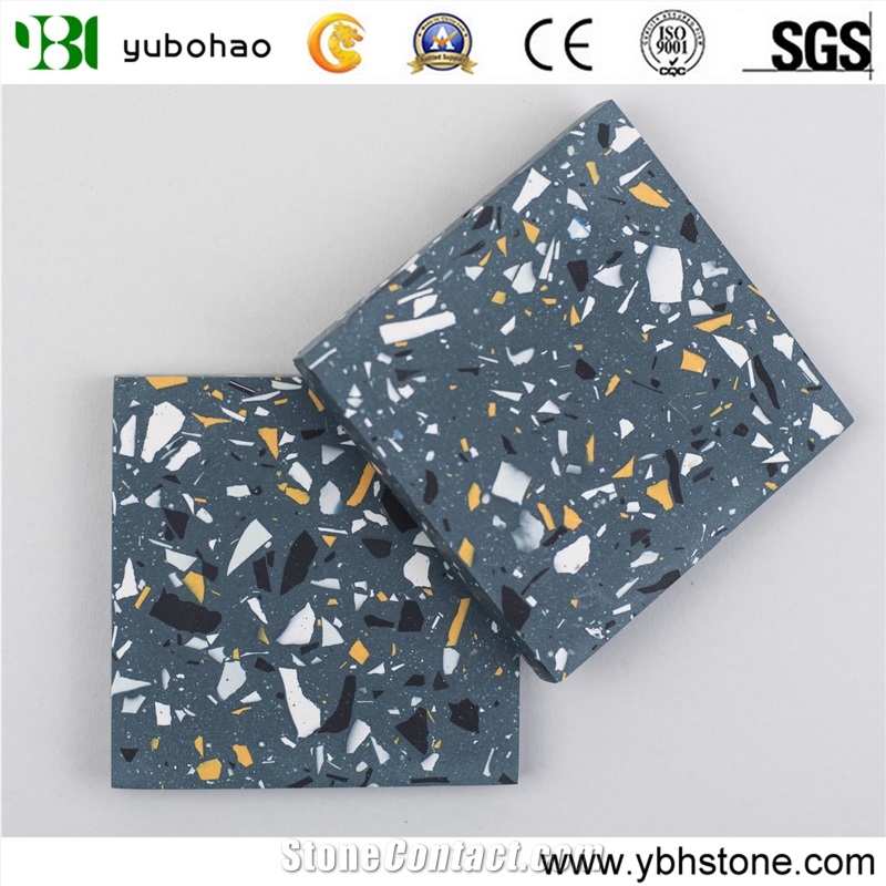 Blue Terrazzo/Square/Rould Dishes for Kitchen Set