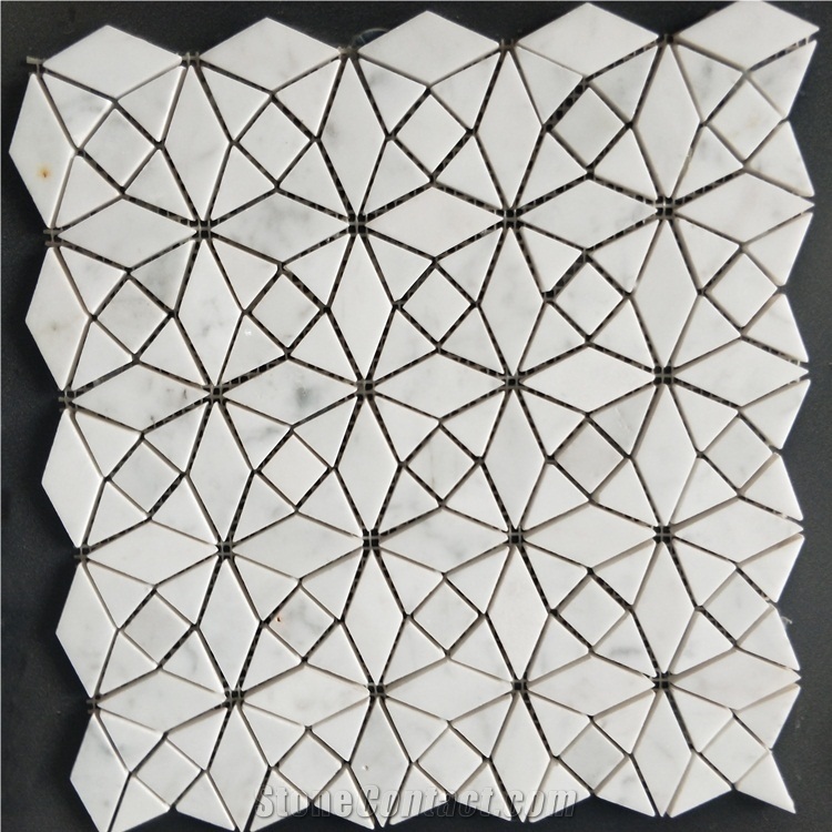 Carrara White Hexagon Shaped Mosaic for Design