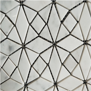 Carrara White Hexagon Shaped Mosaic for Design