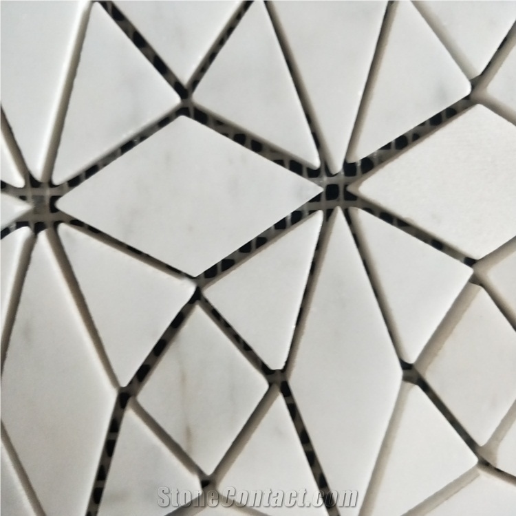 Carrara White Hexagon Shaped Mosaic for Design