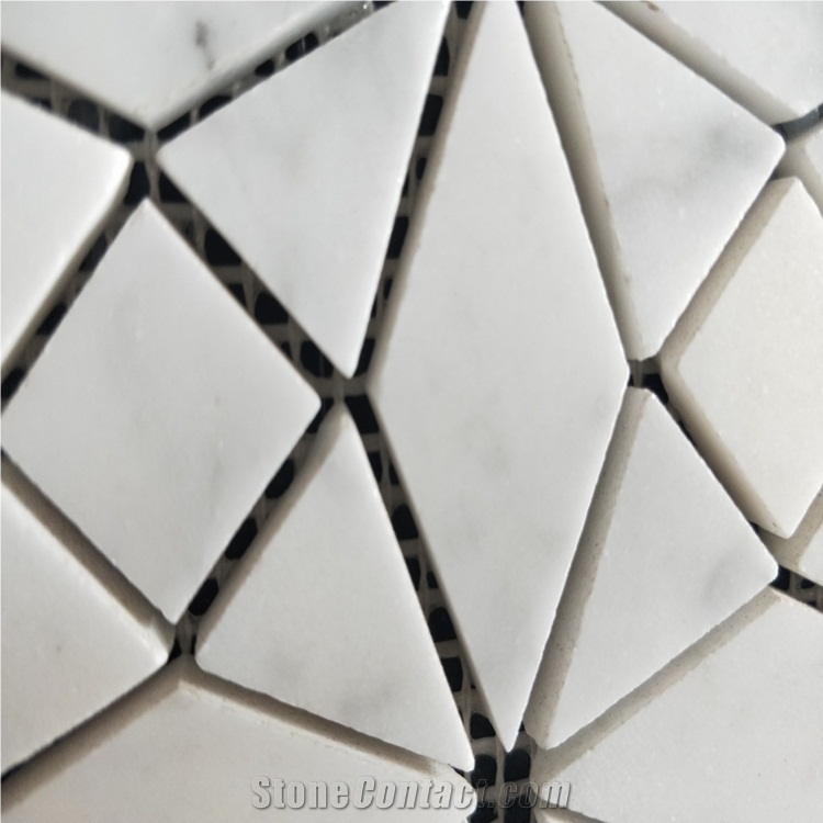 Carrara White Hexagon Shaped Mosaic for Design