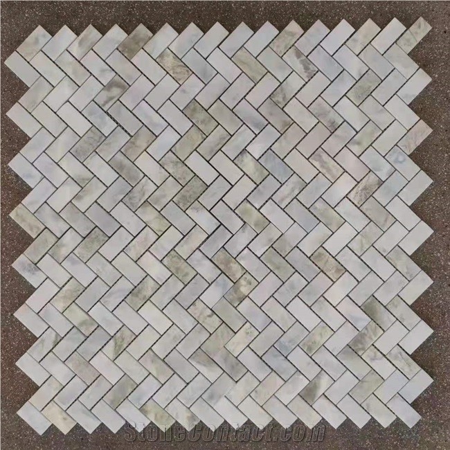 Changbai White Jade Marble Mosaics Various Shape