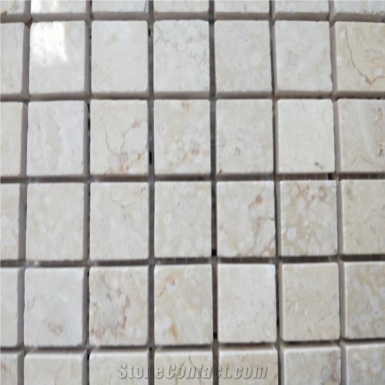 Lower Price Crema Marfil Beige Marble Mosaic Tile
