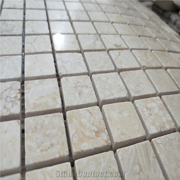 Lower Price Crema Marfil Beige Marble Mosaic Tile