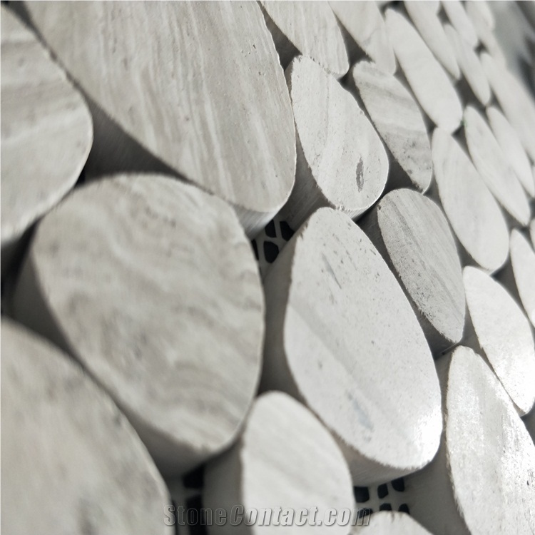 Marble Pebble Round Shape Mosaic Tiles for Sale