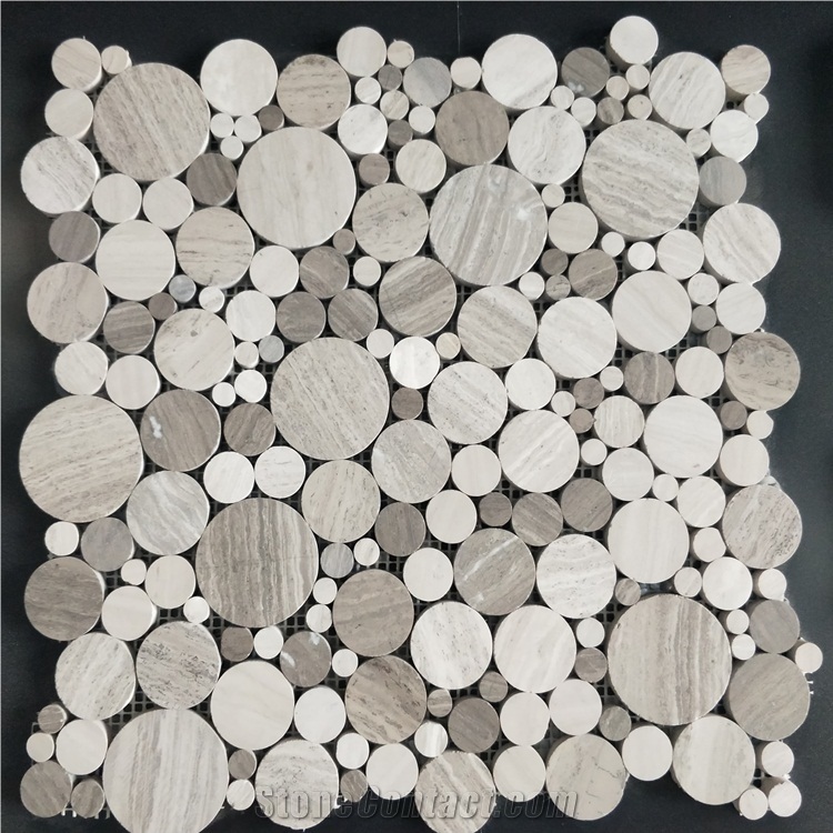 Mixed Round Shape Marble Stone Circle Mosaic