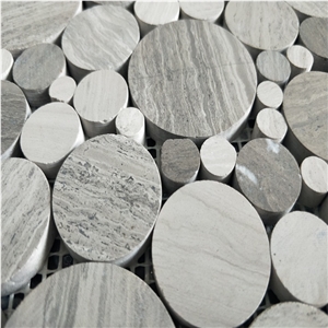 Mixed Round Shape Marble Stone Circle Mosaic