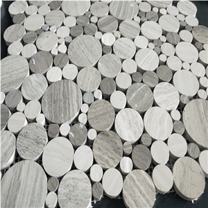 Mixed Round Shape Marble Stone Circle Mosaic