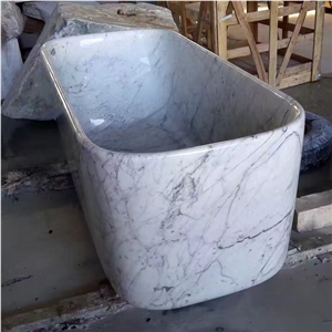 Natural Stone Carrara White Marble Bath Tub