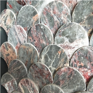 New Product Green Fish Scale Marble Mosaic Tile