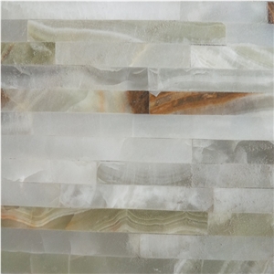 Striped Shaped Green Onyx Mosaic for Wall Art