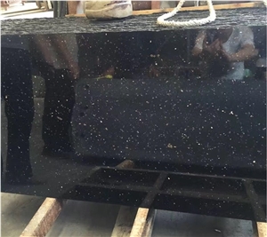 China Black Galaxy Granite Slabs for Kitchen
