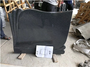 Polished Absolute Black Granite Headstone Design