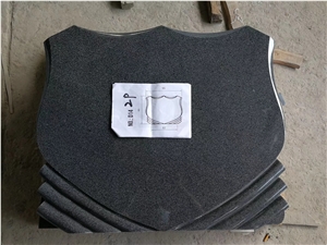 Polished Absolute Black Granite Headstone Design