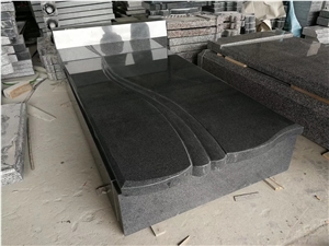 Polished Absolute Black Granite Headstone Design