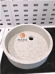 White Cement Terrazzo Tiles for Bathroom Vanitytop