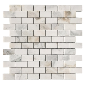 North Pearl 1x2inch Brick White Marble Mosaic