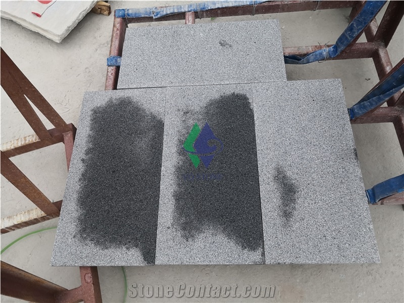 Flamed G654 Padang Black Granite Floor Tiles