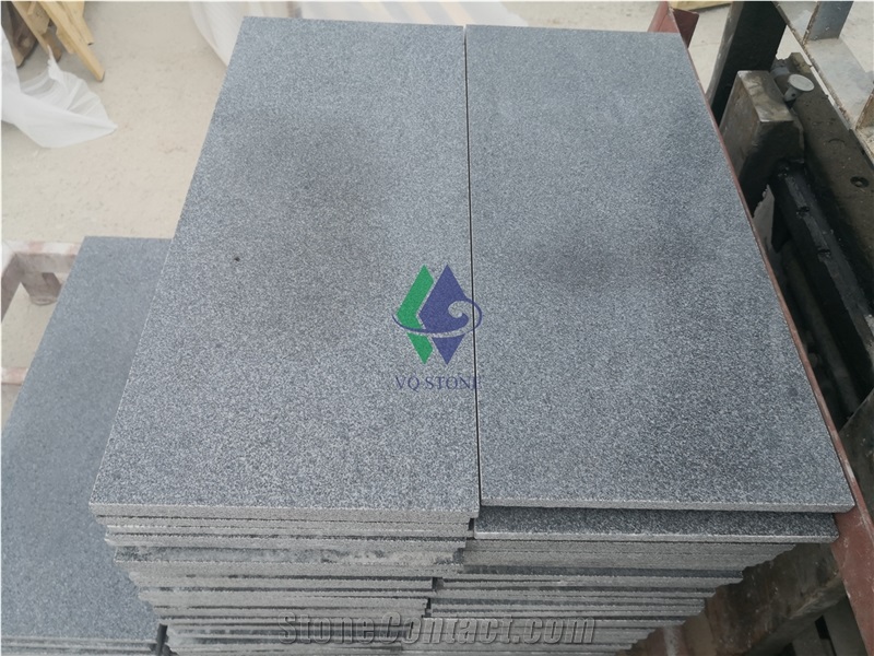 Honed New G654 Zhangqiu Black Granite Tiles Price