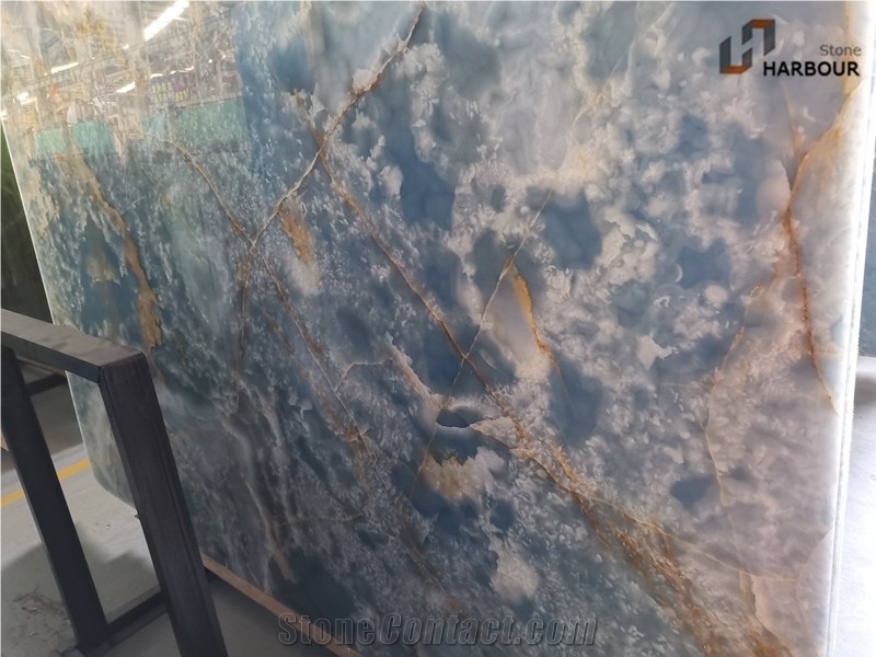Blue Onyx Slab, Blue Sky Onyx Slab