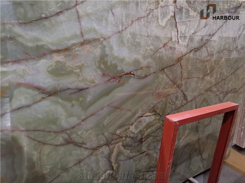 Green Colorful Onyx Slab, Green Onyx Slab