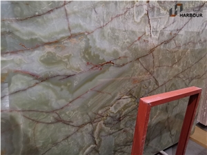 Green Colorful Onyx Slab, Green Onyx Slab