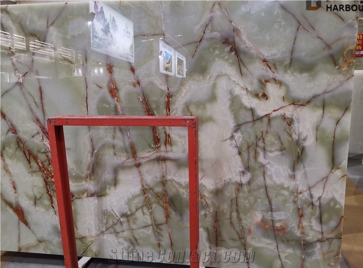 Green Colorful Onyx Slab, Green Onyx Slab