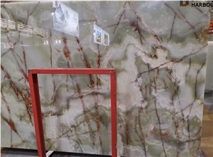 Green Colorful Onyx Slab, Green Onyx Slab