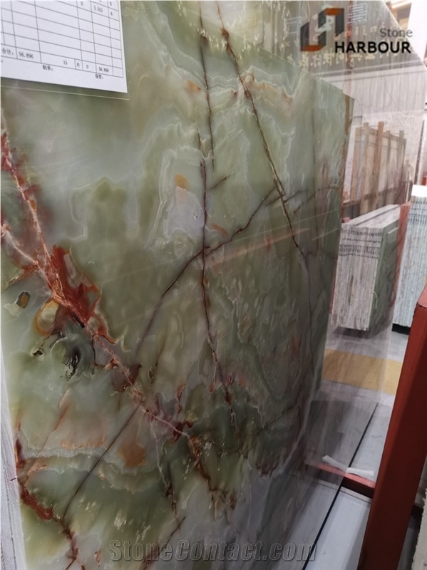 Green Colorful Onyx Slab, Green Onyx Slab