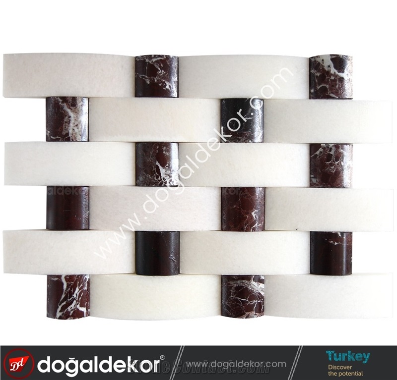 Afyon White Marble Mosaic Tile
