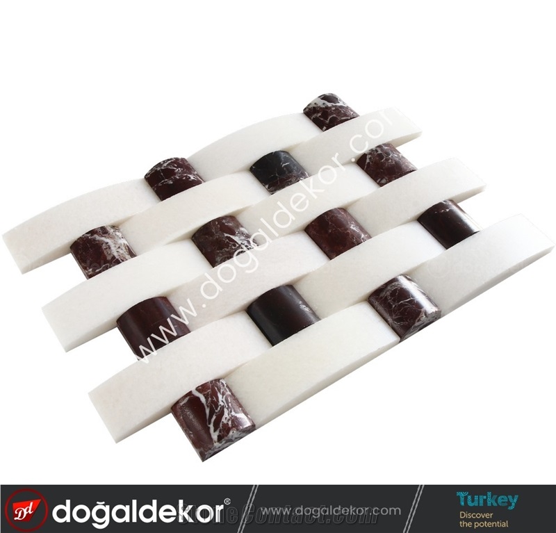 Afyon White Marble Mosaic Tile