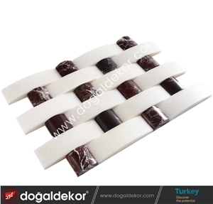 Afyon White Marble Mosaic Tile