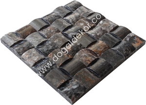 Aksehir Black Marble Wall Mosaic Tile