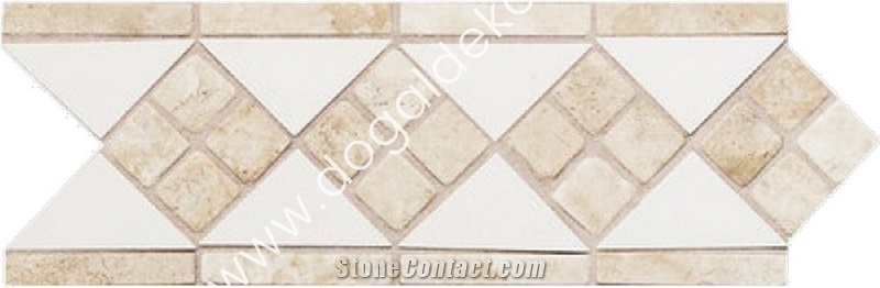 Beige Marble White Marble Mosaic Border