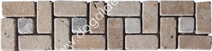 Clasic and Afyon Silver Travertine Mosaic Border
