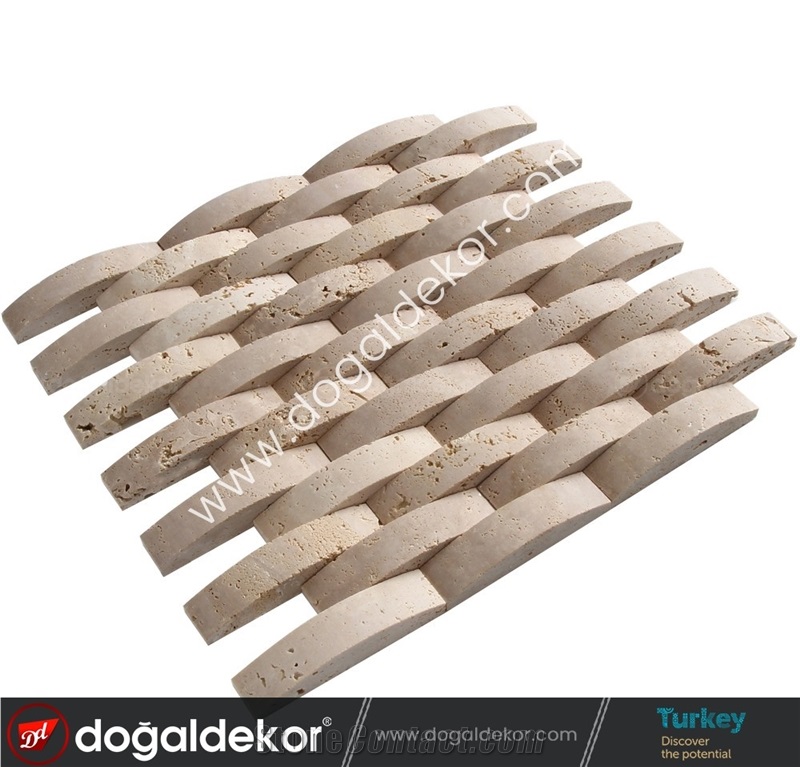Denizli Classic Traverten Wall Mosaic Tile