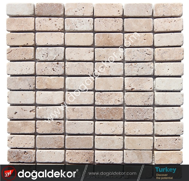 Denizli Classic Travertine Wall Mosaic Tile
