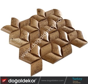 Noce Travertine Wall Mosaic Tile