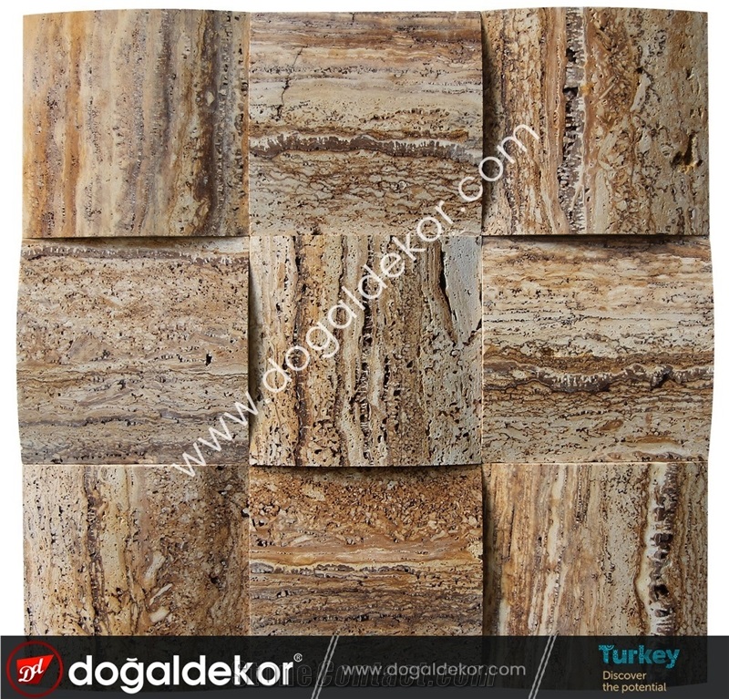Noce Travertine Wall Mosaic Tile
