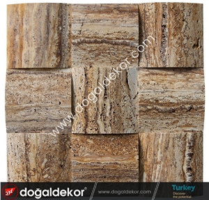 Noce Travertine Wall Mosaic Tile Noce Travertine Wall Mosaic Tile