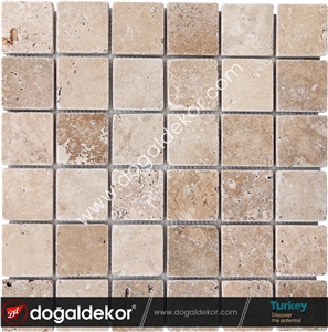 Noce Travertine Wall Mosaic Tile