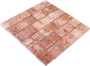 Red Travertine Wall Mosaic Tile