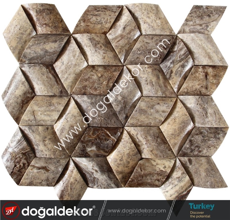 Silver Travertine Wall Mosaic Tile