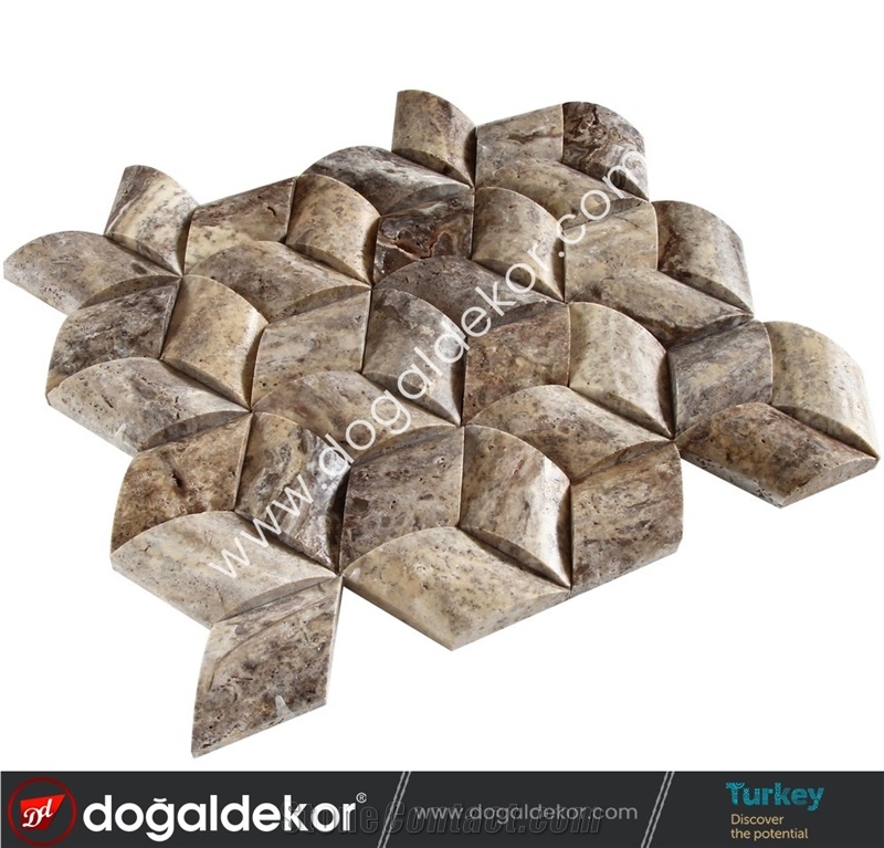 Silver Travertine Wall Mosaic Tile