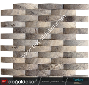 Silver Travertine Wall Mosaic Tile